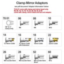 Oberon Performance Adjustable 75mm Motorcycle Clamp Mirror