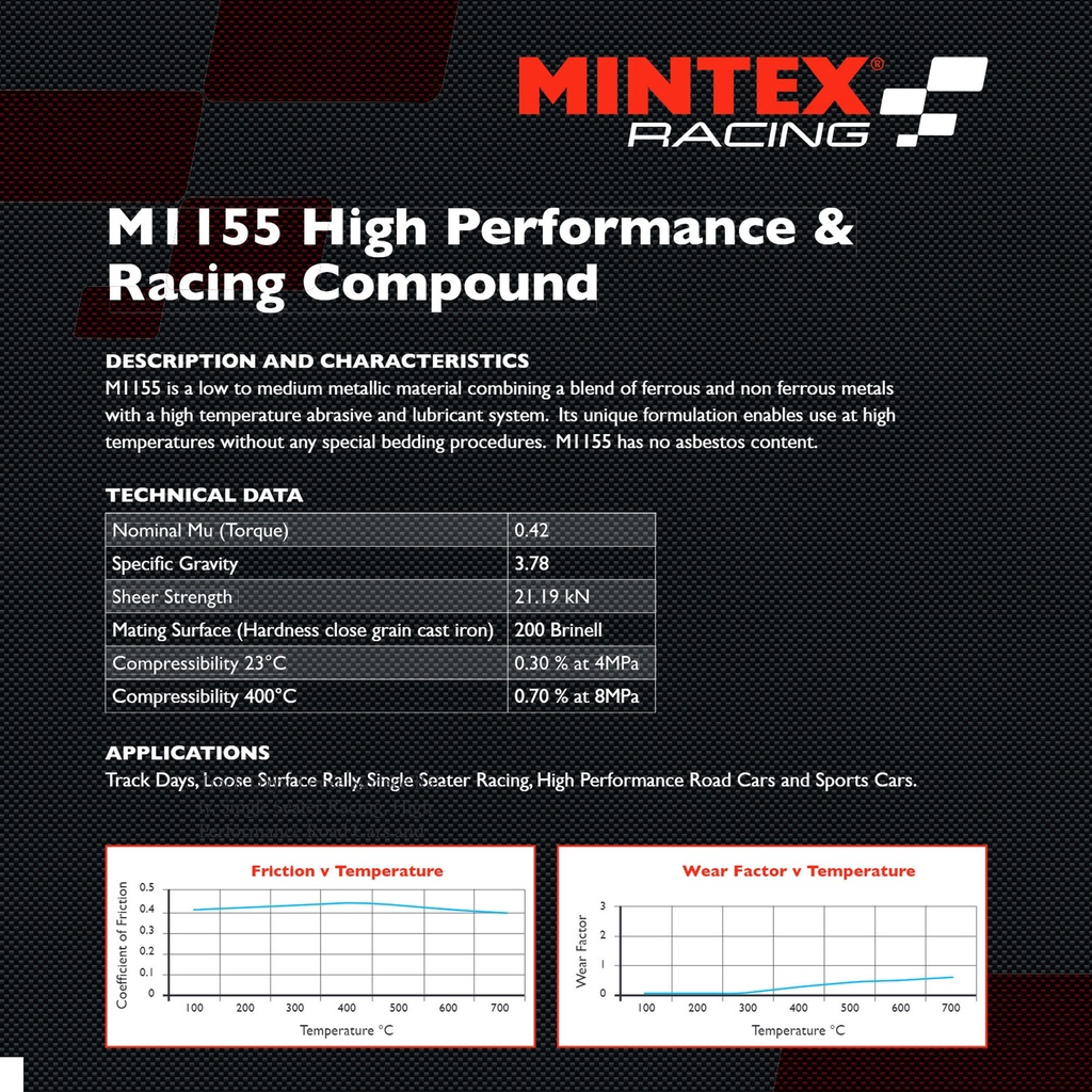 Mintex M1155 Brake Pads To Fit Alcon & Brembo Various Calipers