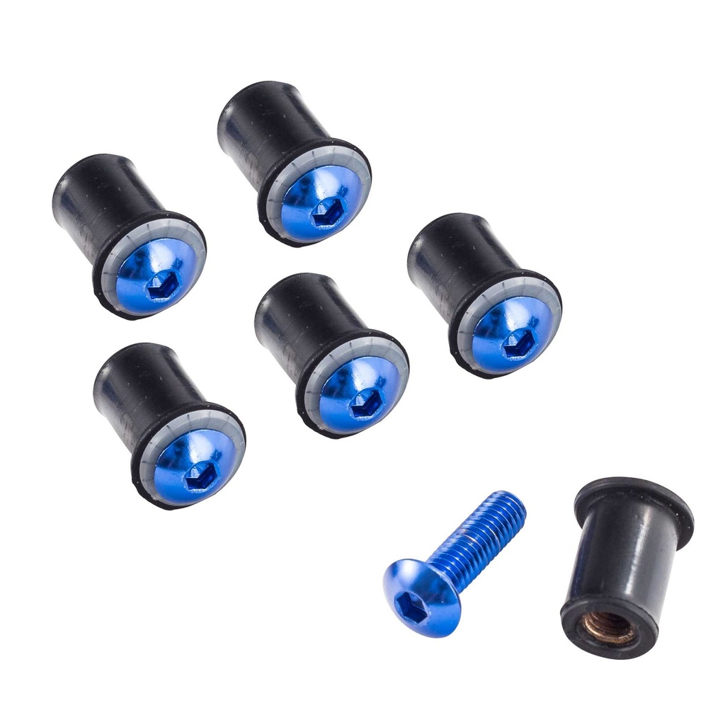 Bike-It Screen Fairing Bolt Kit - Pack Of 8 - Blue