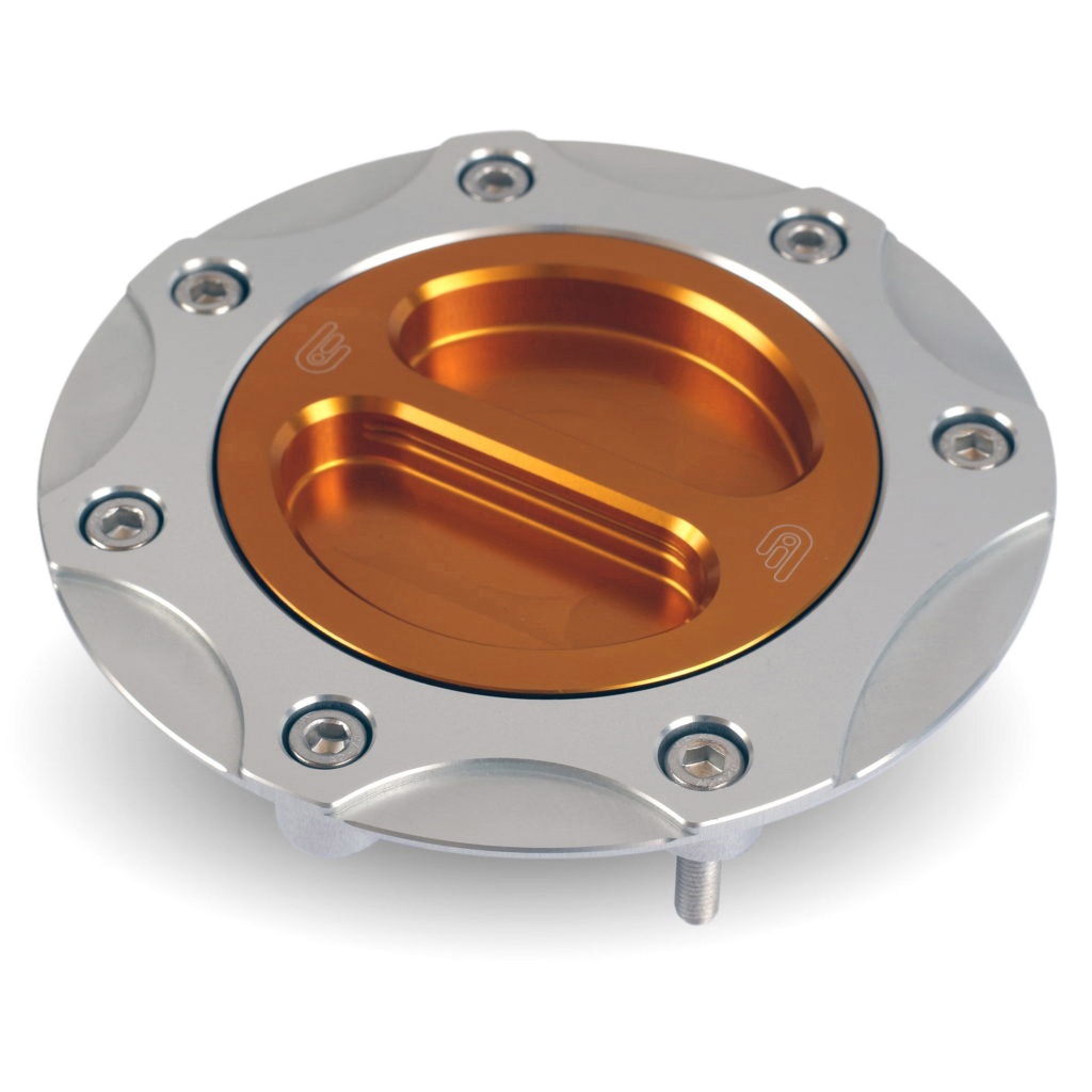 [OBEFUE-7051-SLV-GLD] Oberon Motorcycle Fuel Cap And Body