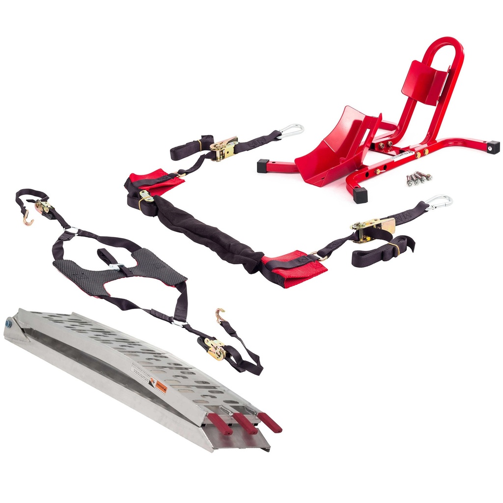 [UBRWCHKSTRAPRAMP/AKN] Warrior Bar Straps, Tyre Down, Wheel Chock and Loading Ramp Bundle