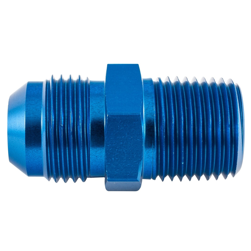 [245416-2292699] Moquip JIC To NPTF Male To Male Adaptors (-6 JIC To 1/4 Inch NPTF, Anodised Aluminium)