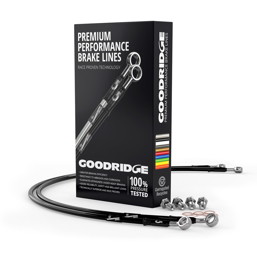 [GDRSFD0120-4P] Goodridge Stainless Steel Braided Brake Line Kit