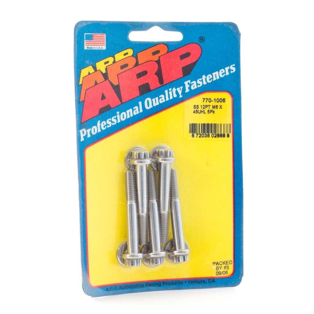 [1033882-1542423] ARP Metric High Tensile Stainless Steel Bolts - 12 Point Head - Pack Of 5