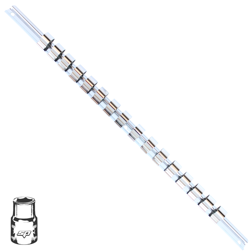 [SP201R] WORKSHOP - SOCKET RAIL 1/4"DR HOLDS 16PC (413MM/16IN)