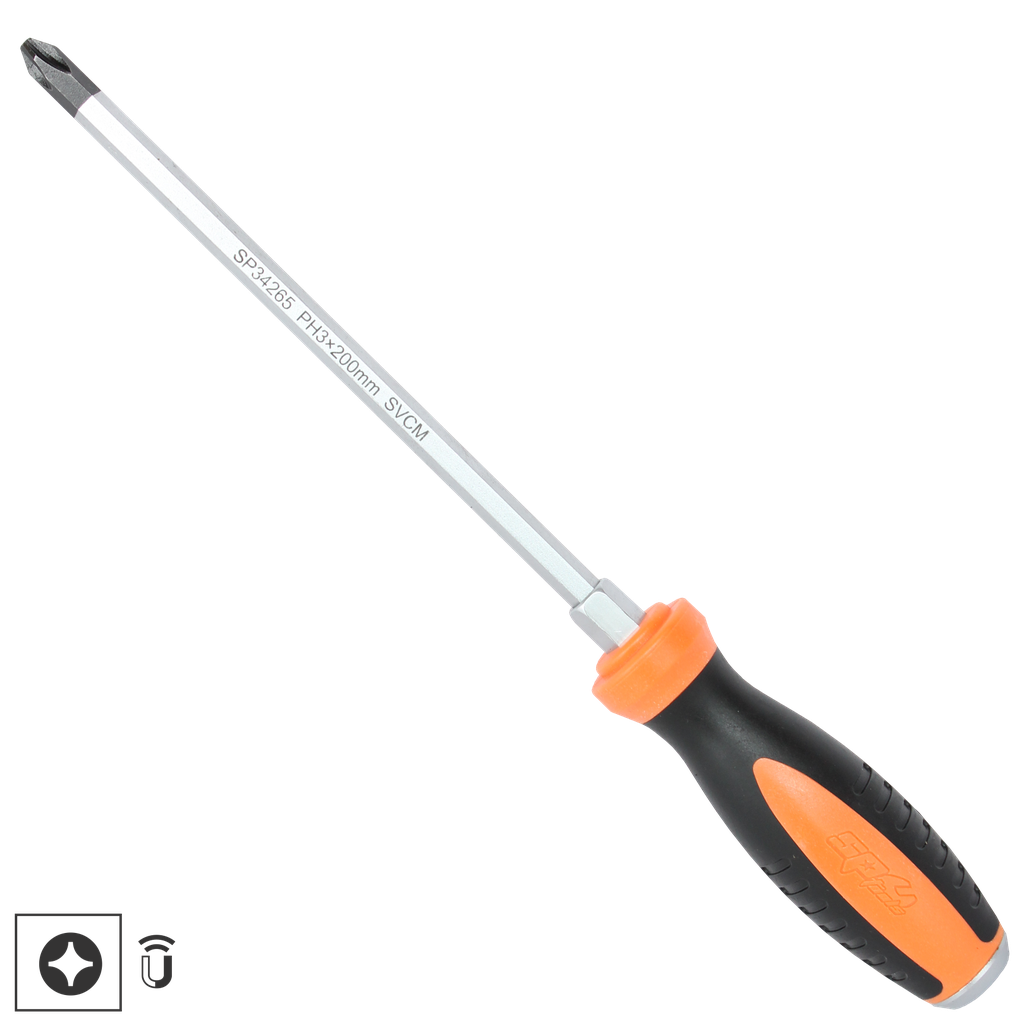 [SP34264] SCREWDRIVER - PHILLIPS GO-THRU HEX BOLSTER 3X150MM