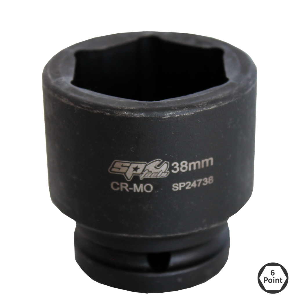 [SP24738] SOCKET IMPACT 3/4"DR 6PT METRIC 38MM SP TOOLS