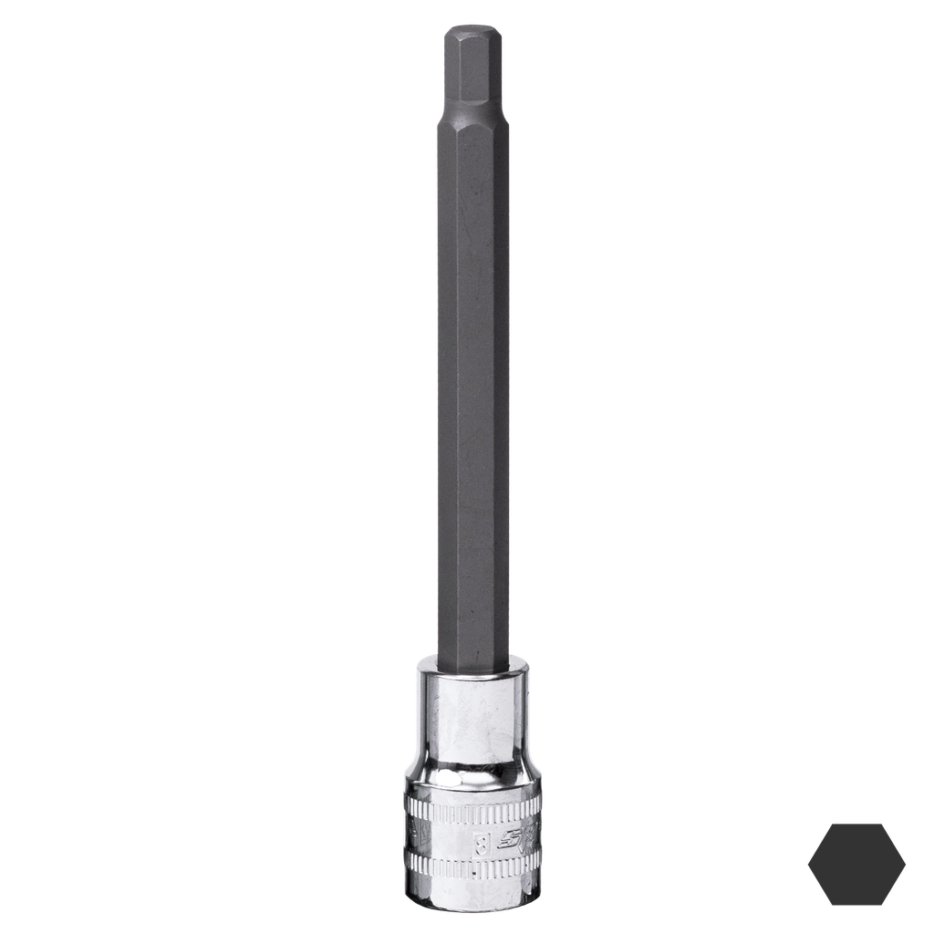 SOCKET - 1/2"DR INHEX LONG METRIC 8MM