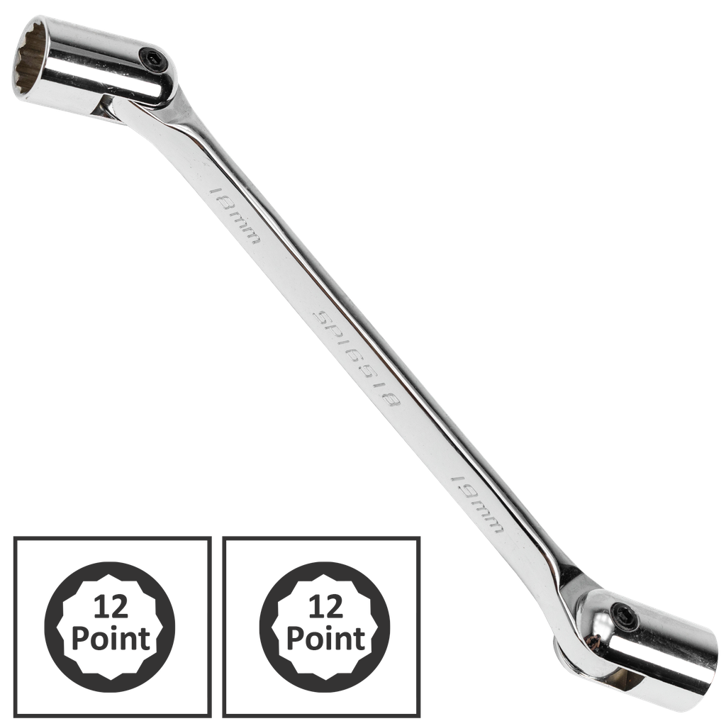 [SP16512] SOCKET - FLEXIBLE DOUBLE DUALHEAD SPANNER 12 X 13 MM
