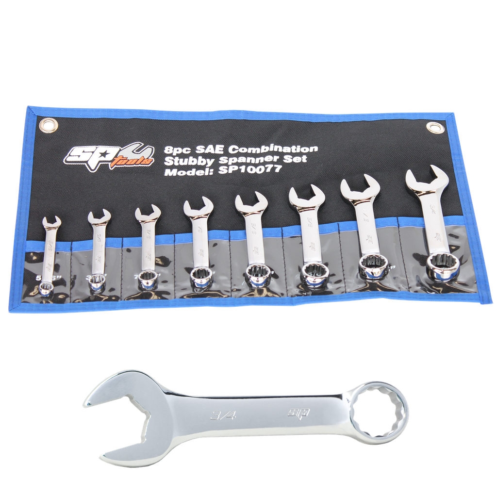 [SP10077] SPANNER SET - ROE QUAD DRIVE STUBBY SAE 8PC