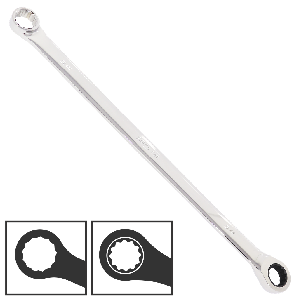[SP17856] SPANNER DOUBLE RING EXTRA LONG GEARDRIVE SAE 9/16"
