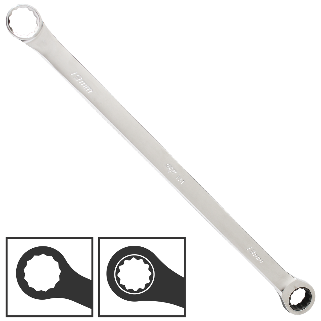 [SP17812] SPANNER DOUBLE RING EXTRA LONG GEARDRIVE METRIC 12MM