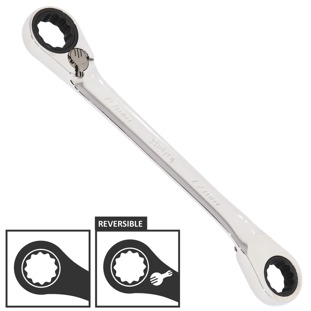 SPANNER DOUBLE RING REVERSIBLE GEARDRIVE METRIC 10MM X 11MM