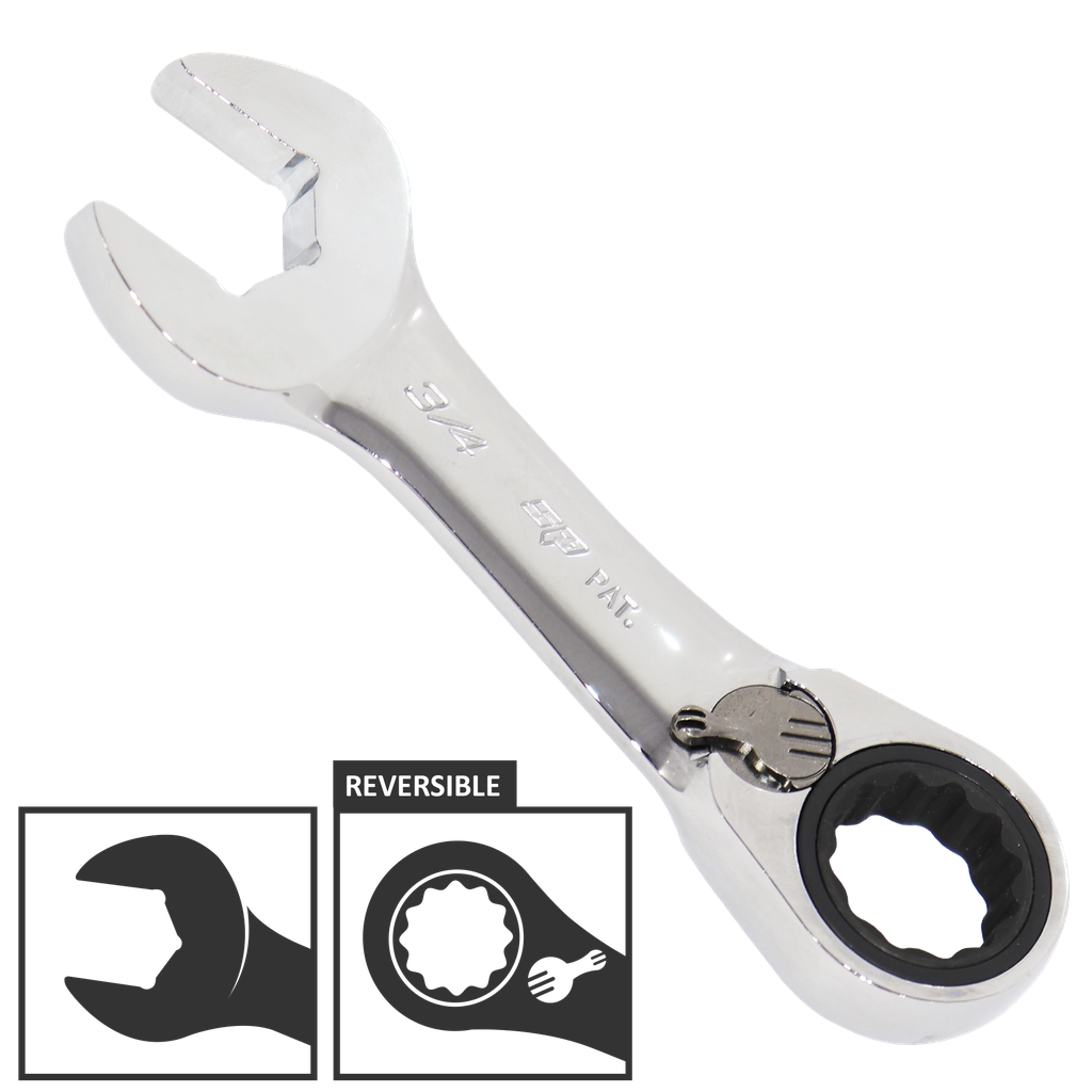 [SP17253] SPANNER ROE STUBBY REVERSIBLE GEARDRIVE SAE 3/8"