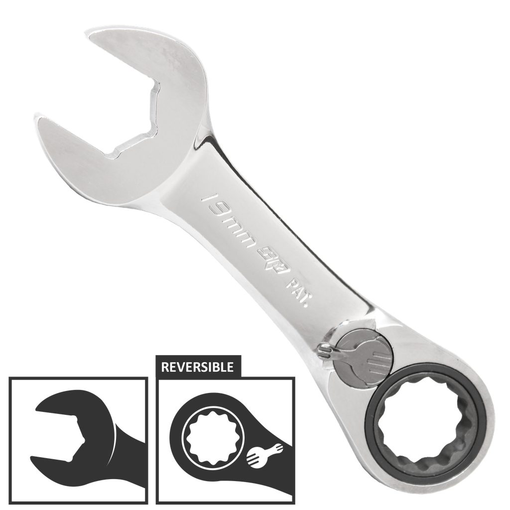 [SP17216] SPANNER ROE STUBBY REVERSIBLE GEARDRIVE METRIC 16MM