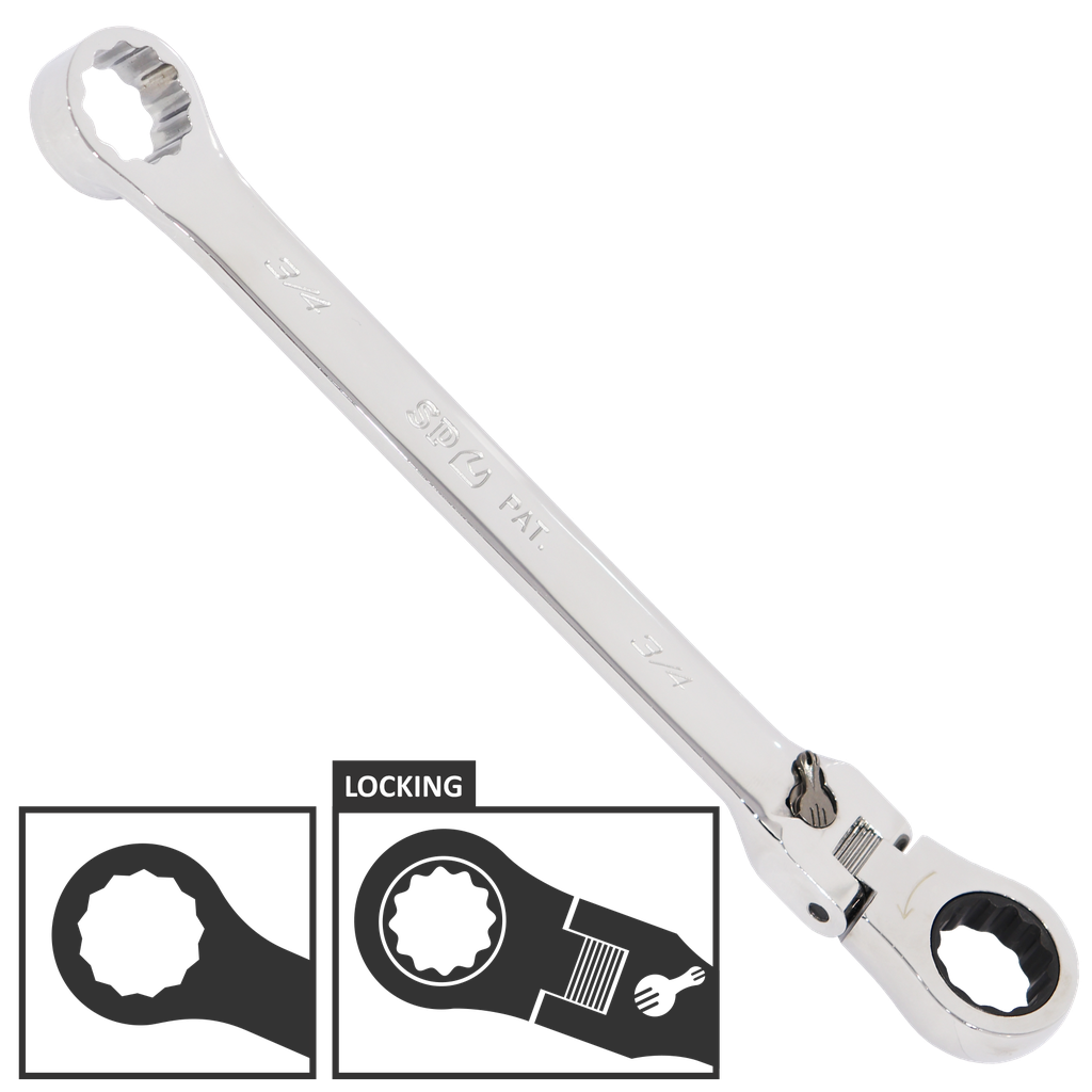 [SP14072] SPANNER DOUBLE RING GEARDRIVE FLEX HEAD SAE 5/16''