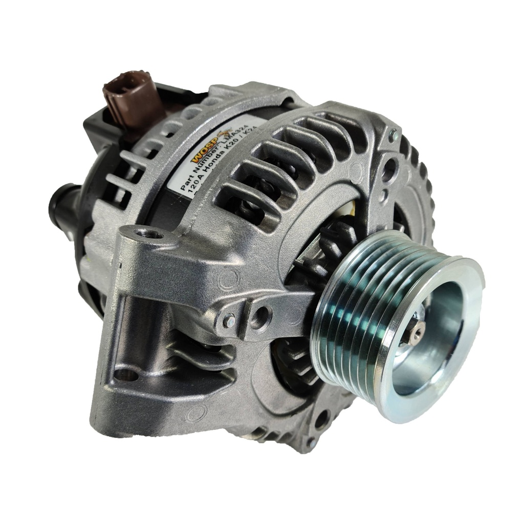 [7002038-1515263] WOSP 300 Series Super Efficient High Output Alternator - Honda K20 / K24 (Cast Aluminium Body, 120 Amp)