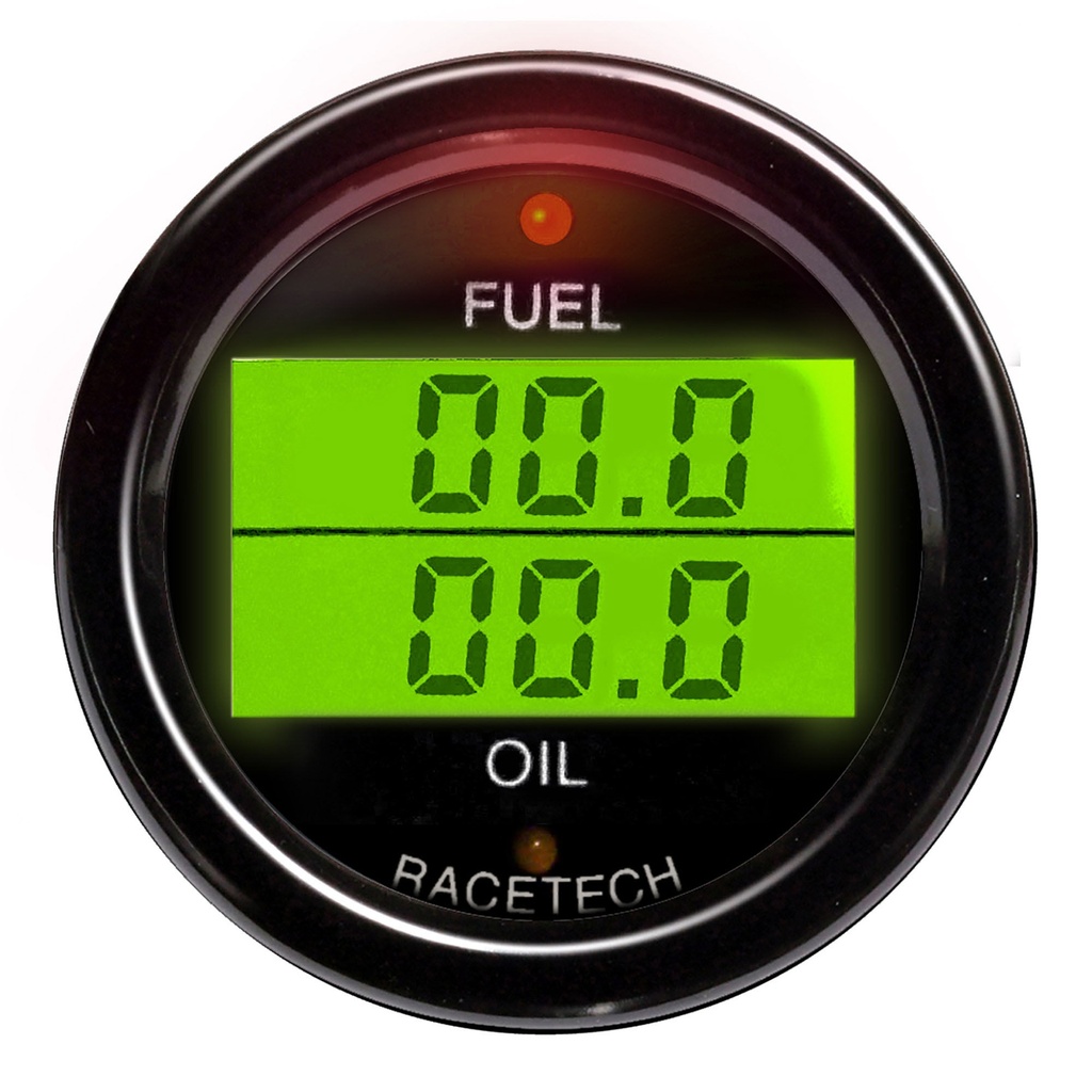 [246435-3430744] Racetech Fuel Pressure - Oil Pressure Dual Gauge (Black)