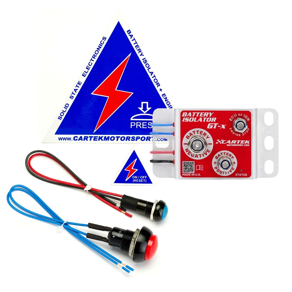 [242156-1359199] Cartek GT Solid State Battery Isolator (Complete Kit With Blue External Button)