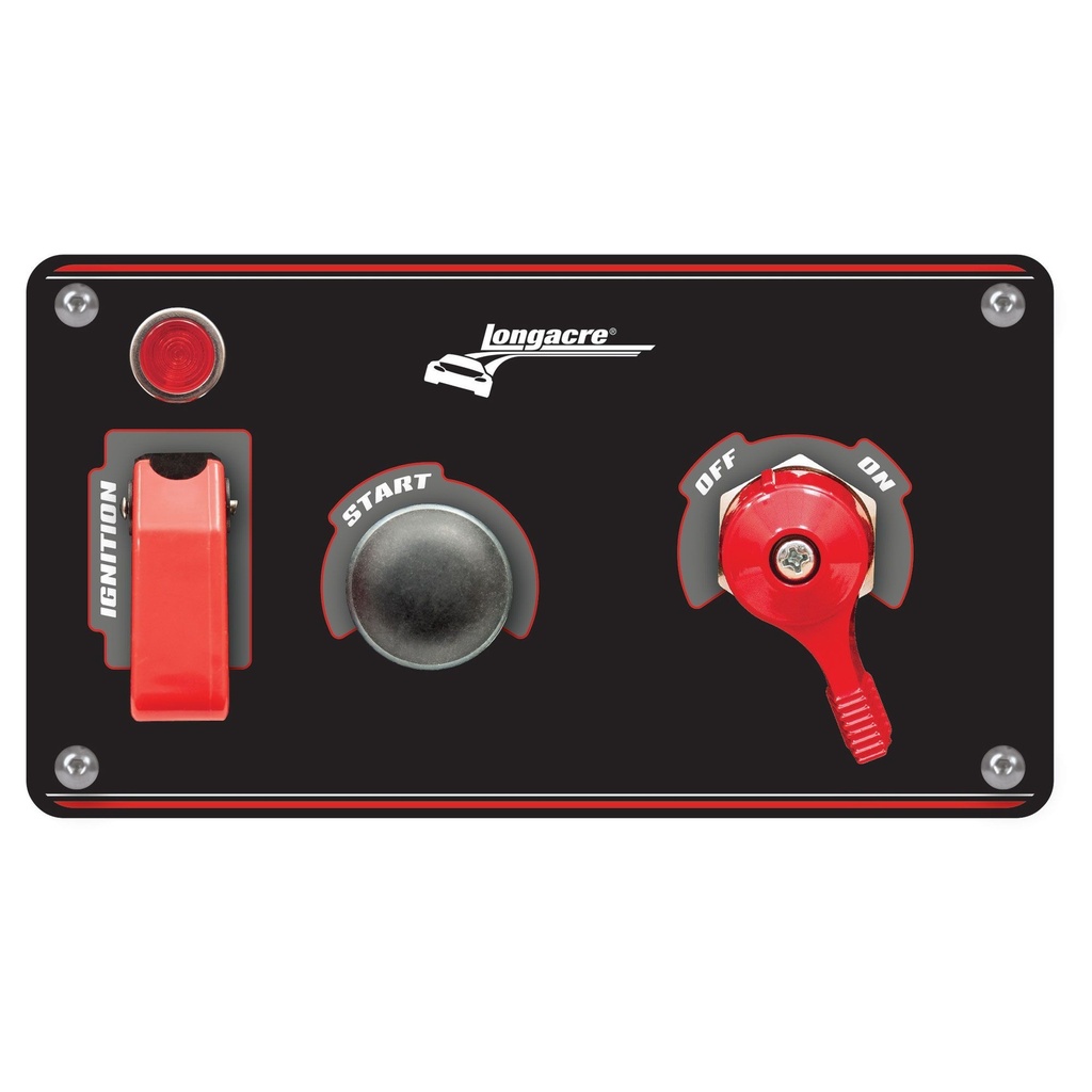 [LON44871] Longacre Black Ignition Switch Panel With Flip Up Cover & Master Switch