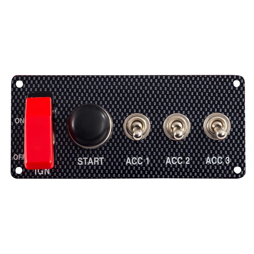 [GRYGE344-3C] Grayston Carbon Effect Starter Switch Panel With 3 Accessory Switches