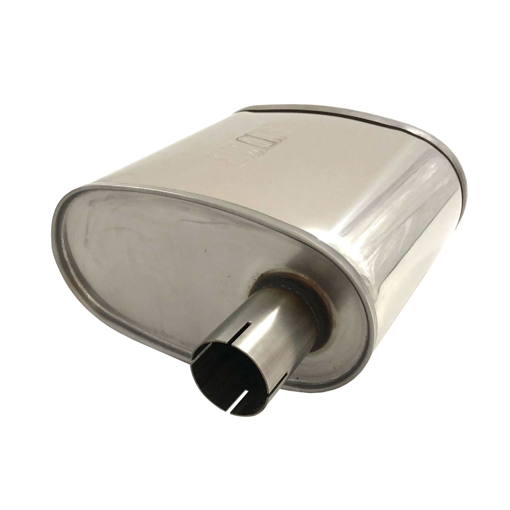 [7001775-3849145] Jetex Universal Oval Exhaust Silencer - Offset (3 Inch, 75mm Offset)