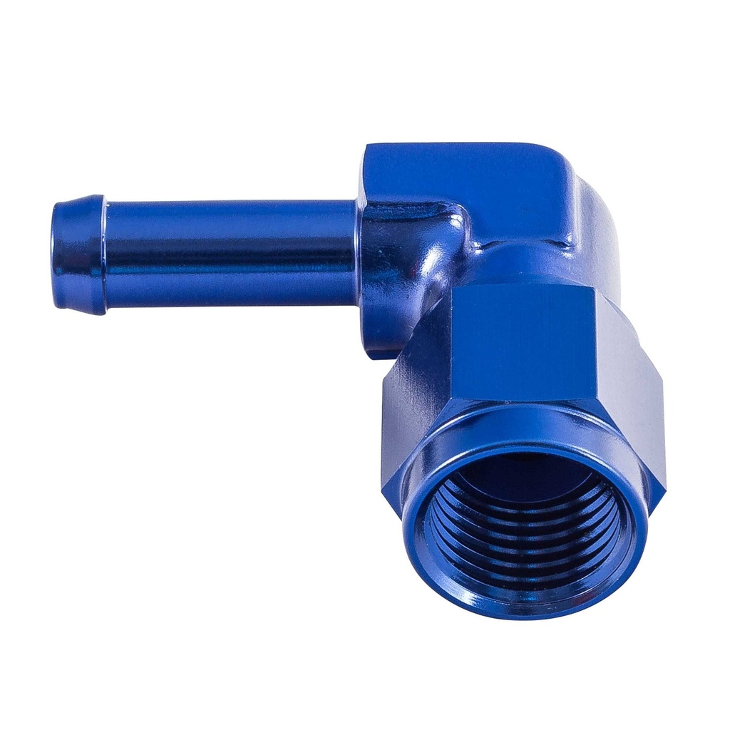 [822685-2290486] Automotive Plumbing Solutions 90 Degree Female JIC -6 To Push On Hose Fitting (Black, 8mm Bore)