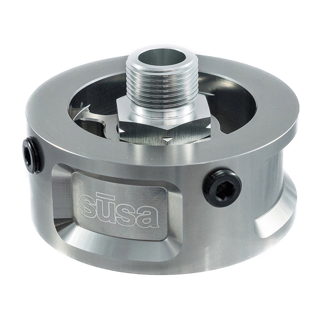 [2015673-2267533] Susa Billet Oil Filter Spacer With Sender Take Off Ports (3/4 Inch UNF)